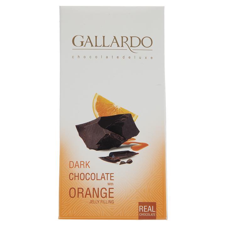 شکلات تلخ با مغزی ژله ای پرتغالی فرمند سری گالارد مقدار 100گرم Farmand Gallardo Dark Chocolate with Orange Jelly Filling 100gr